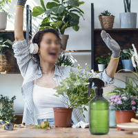 Botella De Rociador De 500ML Cuadrada Recargable Para Plantas Soluciones De Limpieza Cabello Jardinería Maquillaje Verde/marrón - details 7
