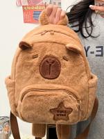 Mochila Estudiantina Capibara De Peluche Grande Y Multifuncional Para Hombres Y Mujeres Bolsa De Felpa Casual Con Gran Capacidad - details 5
