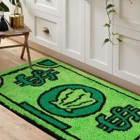 Alfombra De Pie Con Dibujos De Dólares Vikama En Color Verde Antideslizante Para Dormitorio Y Sala De Estar Estilo Europeo Y Americano Tejida Mecánicamente De Poliéster - details 1