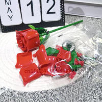 3PCS Regalo De Rosas Eternas Para Parejas Juguete De Construcción De Bloques Decorativo Personalizado Para Niñas Bloques De Plástico Irregular Para Adultos - details 4