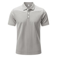 Polo de manga corta con solapa elástica de seda helada de secado rápido para hombre de verano americano - details 16