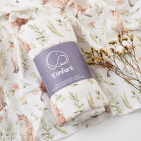 Elinfant Manta De Seda De Bambú Y Algodón Para Bebé Recién Nacido 120x110cm Toalla De Baño Y Envoltura De Alta Calidad Con Estampado Digital Unisex - details 8