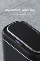 Basurero Inteligente Automático 14L Para Baño Con Sensor Largo Delgado Y Cubierta a Prueba De Agua Bin De Basura Recargable Para El Hogar - details 14