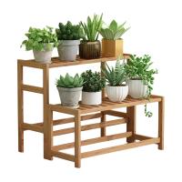 Estantería de Bambú para plantas y macetas, organizador de balcón, de jardín. Organizador diseñado de 2 niveles y  3 niveles - details 0