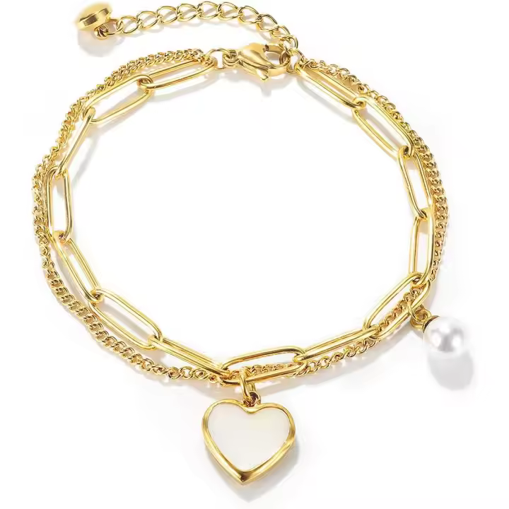 Pulsera para mujer de Maple inoxidable with Colgante de corazón. Oro - 1