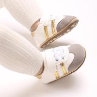 Zapatos De Caminar Para Bebés 0-18 Meses Con Solapa De Goma Suave Y Material De Cuero PU Cómodos Y Versátiles Con Patrón Rayado - details 13
