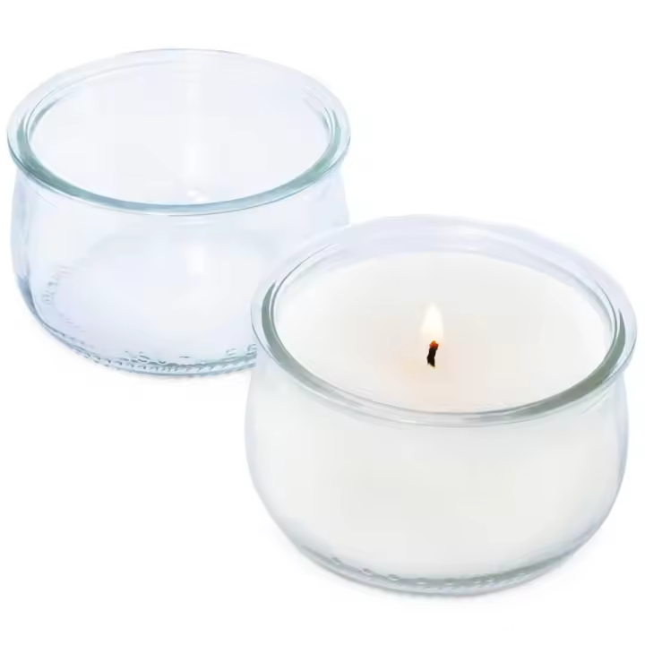 Pack de 8 Vasos de Cristal Yogur para Manualidades DIY | Resistentes y Reutilizables | Ideal para Velas Aromáticas I 150 ml - Pack de 8 - 1