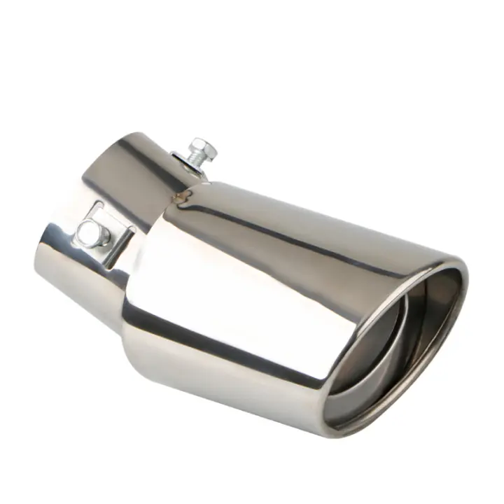 Tubo De Escape Para Coche 2.5" Inlet Acero Inoxidable Cromado Adecuado Para La Mayoría De Los Coches Montaje Trasero - 1