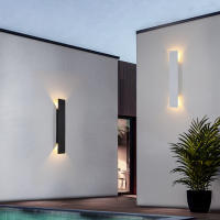 Lámpara De Pared LED 18W Impermeable En Negro O Blanco Para Jardín Patio Aisle Interior Habitación Dormitorio Moderna - details 0