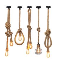 Lámpara Colgante Vintage De Hemp Rope 1/2/4m Long Para Loft Retro Industrial Doble Cabeza Edison Lámpara Colgante Para Decoración De Habitaciones Y Salones - details 0
