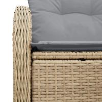 Sofá de jardín de 2 plazas con cojines beige de poliratán - details 5