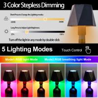 Lámpara De Botella LED Recargable USB Luz Nocturna RGB Portátil Luz De Ambiente Con Toque Dimming Para Comedor Y Dormitorio - details 8