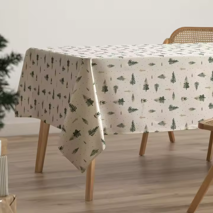 Gamusi Mantel navidad antimanchas algodón estampado impermeable tacto tela HAVEN - 1