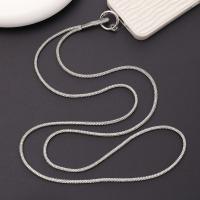 Lanyard De Lujo Con Rhinestone Caja De Cristal Plateado Antipérdida Para Teléfono Móvil Correa Colgante Para Adultos Unisex - details 0