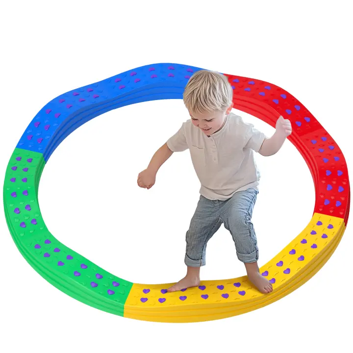 AIYAPLAY Vigas de Equilibrio para Niños de +3 Años Tabla de Equilibrio de 8 Piezas en Forma de Arco Base Antideslizante para Entrenamiento de Equilibrio Multicolor - 1