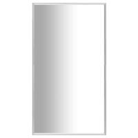 vidaXL Espejo 80x60 cm en color Plateado/Blanco | decorativo de pared para baño dormitorio recibidor moderno - details 0