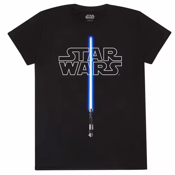 Superheroes inc. star wars - glow in the dark lightsaber (unisex black t-shirt) small - 1