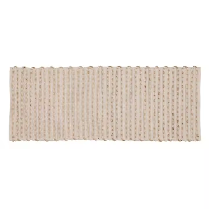 Alfombra Blanco Natural 70 % algodón 30 % Yute 170 x 70 cm - 1