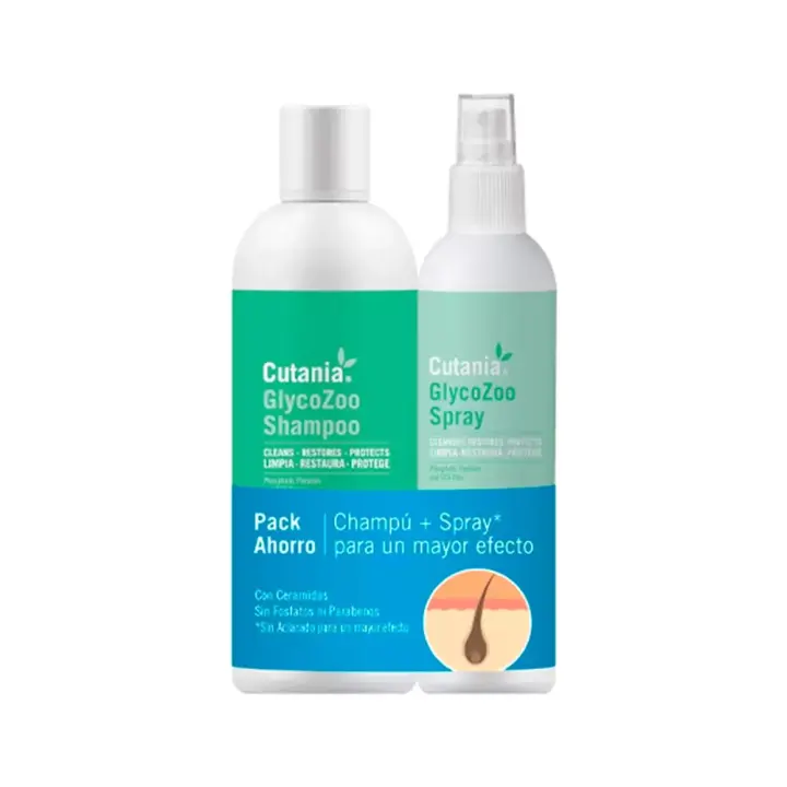Cutania Glycozoo pack champú de 355 ml+ solución dermatológica en spray de 236 ml Vetnova - 1