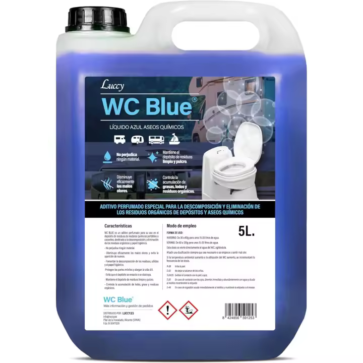 LUCCY WC Blue - Aditivo para Aguas Negras - Líquido para Depósito de Residuos Sanitary Fluid WC Químico - 1