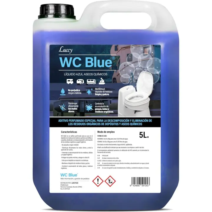 LUCCY WC Blue - Aditivo para Aguas Negras - Líquido para Depósito de Residuos Sanitary Fluid WC Químico - 1