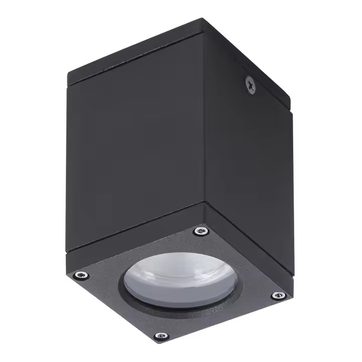 Novolux Lighting - Aplique de techo- CUB, uso exterior, GU10, 4,5W, IP54, H.9 cm, aluminio, antracita - 1