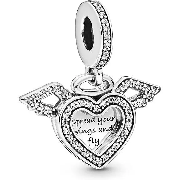 PANDORA Passions Colección de plata de ley con diseño de corazón y alas,Incluye Caja Original - 1