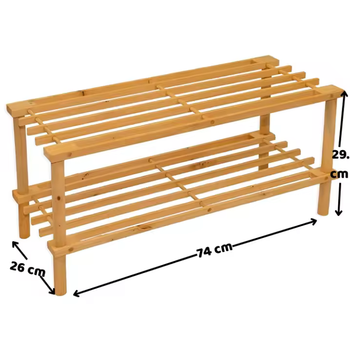 LILI HOME 👞 Zapatero de Madera Desmontable Color Miel - 2 / 3 / 4 Pisos - Su diseño práctico y elegante en color miel se adapta a cualquier ambiente, ya sea en la entrada, dormitorio o vestidor. Desmontable, fácil de armar. - 1