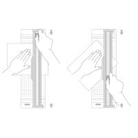 10444-19 Cortador de papel manual portátil con regla extensible– Guillotina Manual de plástico resistente, compacta y ligera – Ideal para Oficina, Escuela, Papelería o Uso Doméstico - details 3