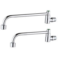 Grifo De Cocina De Latón G1/2 Semi-Automático Para Restaurante Hotel Casa Instalación Montada En Pared Material De Latón Y Acero Inoxidable - details 0