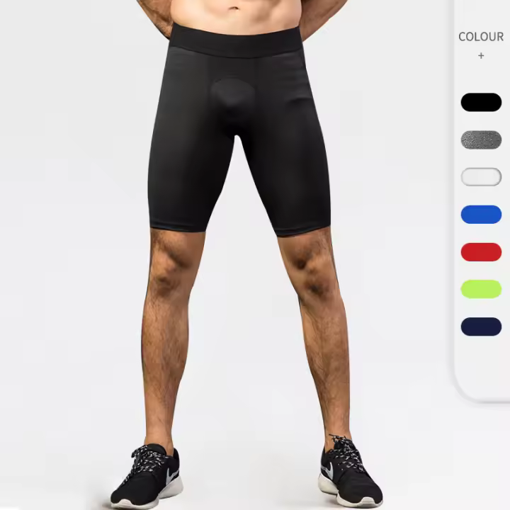 Pantalones cortos deportivos de compresión para hombre, medias atléticas de secado rápido - 1