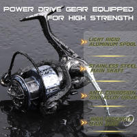 Carrete De Pesca Giratorio Sougayilang Resistente a La Corrosión Con Bobina De Aluminio Ratio De Engranajes 5.0:1 Para Nueva Experiencia De Pesca - details 4