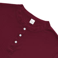 Camiseta De Hombre Estilo Moderno Con Rayas - Cuello Henley Corto Transpirable Y Suave Para Uso Casual - details 25