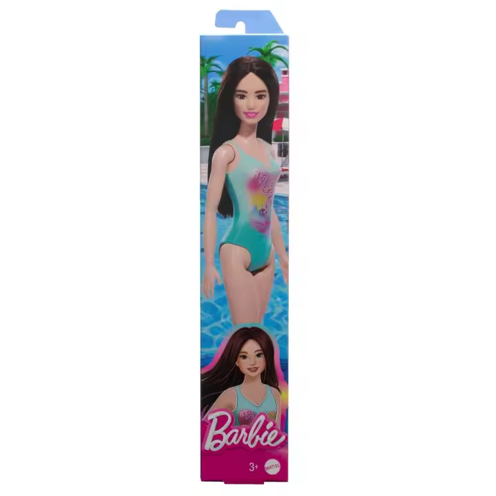 MATTEL -  Barbie - Muñeca de playa - Hermosa barbie de pelo negro - Juguete Divertido - Regalo Original - Edad recomendada mayores de 3 años - 1