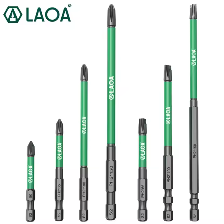 LAOA Destornillador Magnético Fuerte PH2 Para Electricistas Bit S2 De Acero De Aleación Con Multiple Tamaño De Cabeza De Destornillador - 1