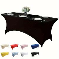 Mantel De Spandex 1pc Adecuado Para Fiestas Banquetes Bodas Y Eventos Muebles De Patio Al Aire Libre Tamaños 4ft/6ft/8ft - details 0