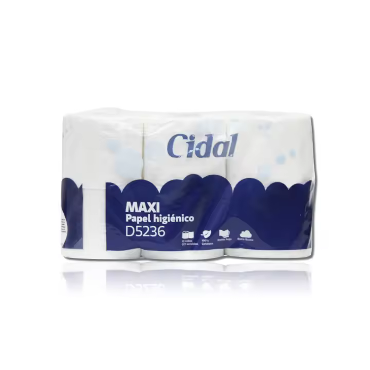 CIDAL PAPEL HIGIENICO DOMESTICO DUPLO 36M 12ud celulosa pura - 1