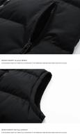 Chaqueta De Invierno Para Hombre Con Capucha Chaqueta De Vestido Sin Mangas Casual Sólida Cálida Con Forro De Poliéster Impermeable Outerwear De Otoño Para Hombres - details 8