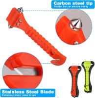 1 Kit Emergence Coche with 2 Silbate, Martillo de Emergencia, para Romper La Ventana, Cortar El Cinturón 2 PCs Martillo Rompe Cristales Coche y Cortador de Cinturón de Seguridad, 2EN - details 5