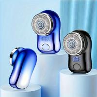 Afeitadora Eléctrica Portátil Para Hombres Mini Con Pantalla Digital Y Carga USB Uso Seco/Octogonal Apto Para Viajes - details 4