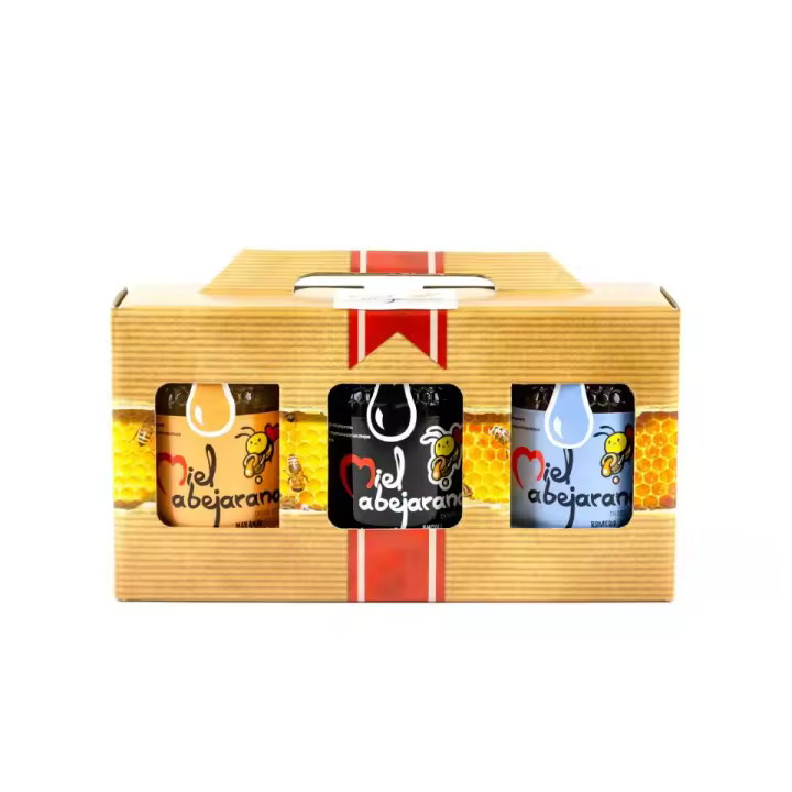 Estuche Regalo 3 Mieles Castaño, Bosque y Encina - Miel Abejarana, Mieles Sostenibles y Premiadas de Origen España - 500g - 1