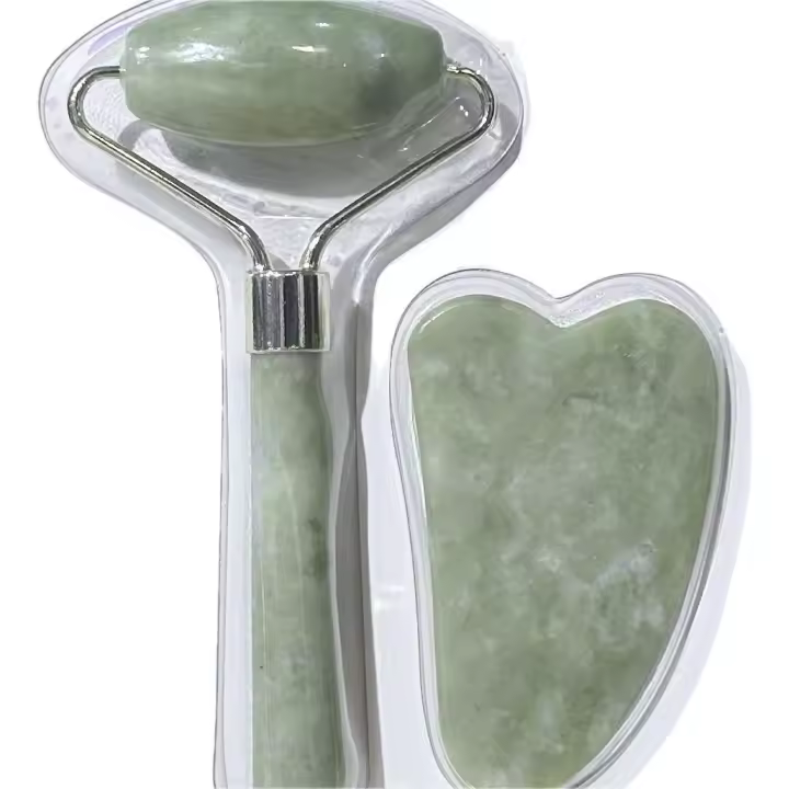 YUMO HOUSE-Rodillo de masaje facial, rodillo de piedra de jade, masajeador facial, estiramiento de la piel, instrumento de masaje facial antiarrugas/Rodet de massatge facial, rodet de pedra de jade, massatges facial, estirament de la pell - 1