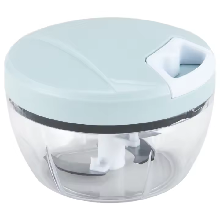 Elite Kitchenware Picadora Manual Con Cuchilla De AceroModelo Picadora Mediana + Mezclador. Incluye función de mezclador. Disponible en tres colores: gris, rosa y aguamarina. Capacidad: 500 ml - 1