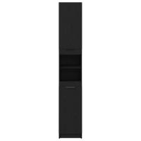 Gabinete de baño de roble negro vidaXL - 32x34x188.5 cm - details 3