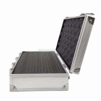 Caja De Herramientas Portátil De Aluminio 30x17x8cm Estuche De Seguridad Para Exteriores Caja De Instrumentos Con Esponja Almacenamiento De Hardware - details 2