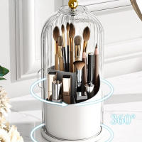 Caja De Almacenamiento Para Maquillaje Rotatoria Organizador De Pinceles Y Labiales Sombras De Ojos Para Mesita De Noche - details 1