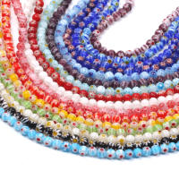 63pcs 6mm Murano Lampwork Perlas Redondas De Vidrio Pintado Con Flores Para Fabricación De Joyas Pulseras Collares Accesorios - details 1