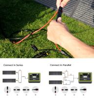 Panel Solar Plegable FOSSiBOT SP200 200W, Eficiencia Alta de Células del 23.4%, Recubrimiento ETFE, Patas Ajustables para Hogar, RV, Camping, Cortes de Energía - Verde - details 4