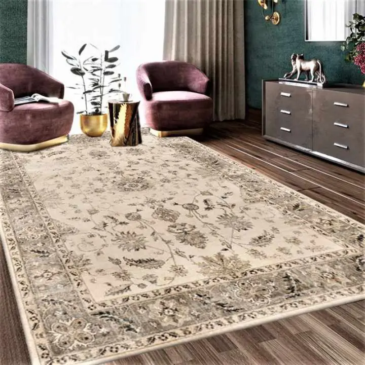 Carpetea De Piso Para Sala De Estar Estilo Familiar Famoso Sencillo Y Moderno Lavable Alfombra De Lujo Ligera Y Facil De Cuidar - 1