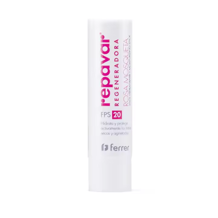 Repavar Regeneradora Stick Labial con Rosa Mosqueta y Protección Solar SPF 20 - Protector Labial Intensivo Regenerador - Hidrata, Protege y Repara la Nariz y los Labios - Apto para Niños y Adultos - 4g - 1